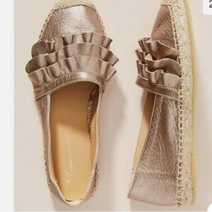 Anthropology gold raffle shoes size 40
